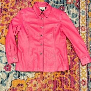 St John Sport Pink Leather Jacket for Women